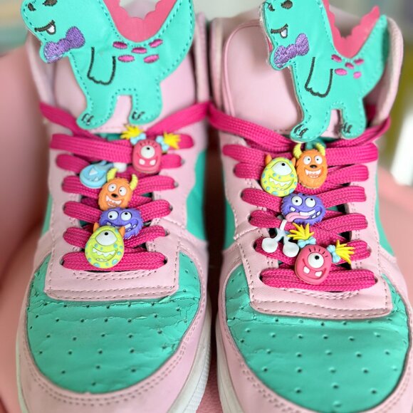 Kawaii Dinosaur Pastel High Top Sneakers - Picture 3 of 12